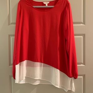 Charming Charlie tunic, red and white